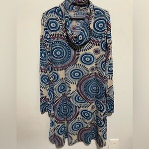 Geometric Patterned Long Sleeve Dress